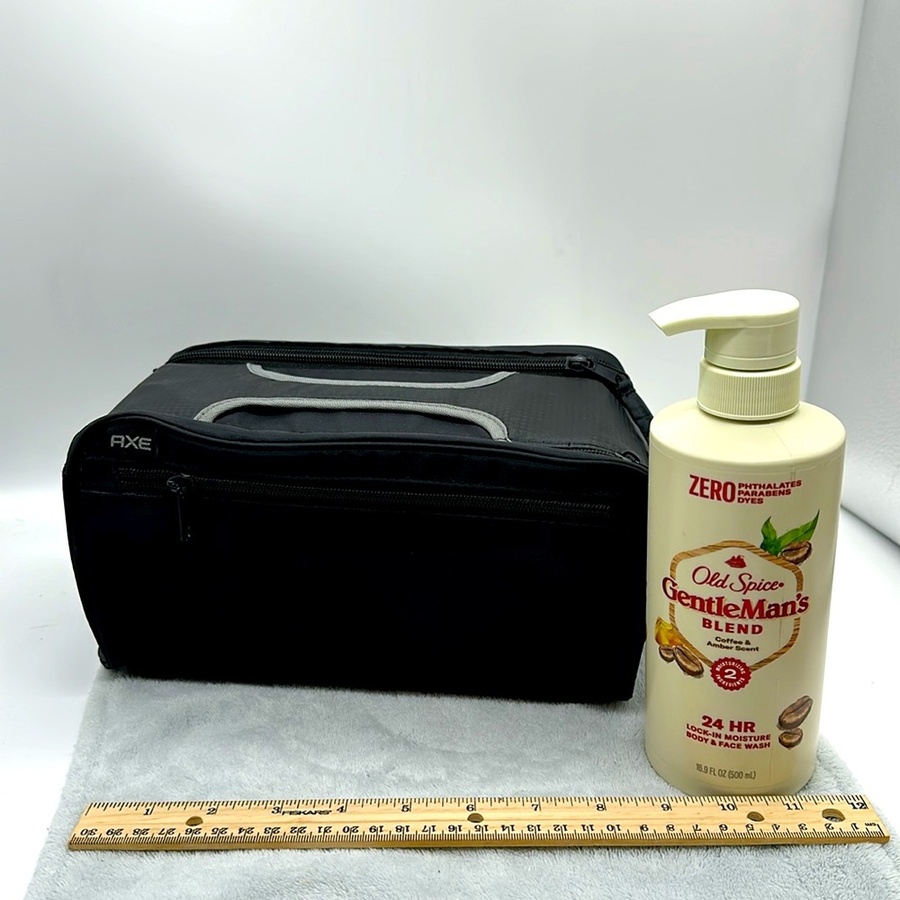 Old Spice Gentleman’s Blend-Body & Face Wash with Dopp AXE Bag-Lot of 2 Items